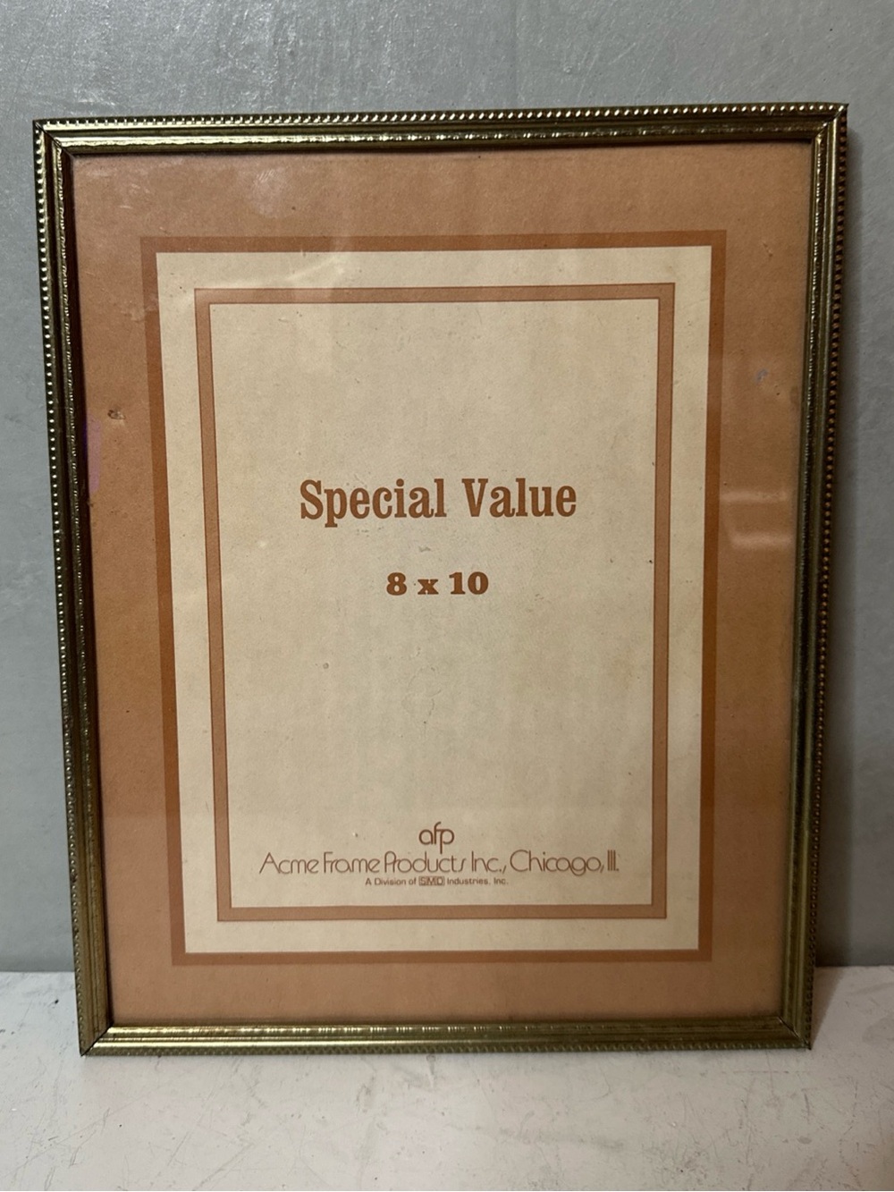 Vintage Photo Frame Gold METAL 8x10 Two Way Easel Back By Acme Frame Products